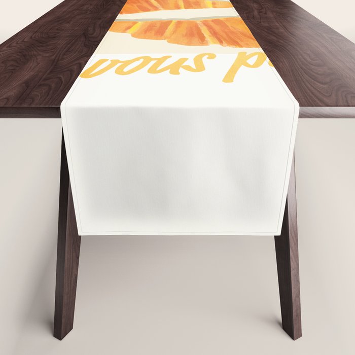 Croissants: Vintage Retro French Brunch Bakery Cafe Art Table Runner Gallery Image 1