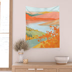 Autumn Riverside Wall Tapestry Gallery Image 2