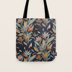 Hand Painted Floral Garden Night Tote Bag Gallery Image 1