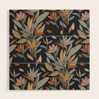 Hand Painted Floral Garden Night Wood Wall Art Gallery Image 1