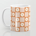 Flower Checker in Burnt Orange  Coffee Mug Gallery Image 3