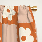 Flower Checker in Burnt Orange  Window Curtain Gallery Image 2