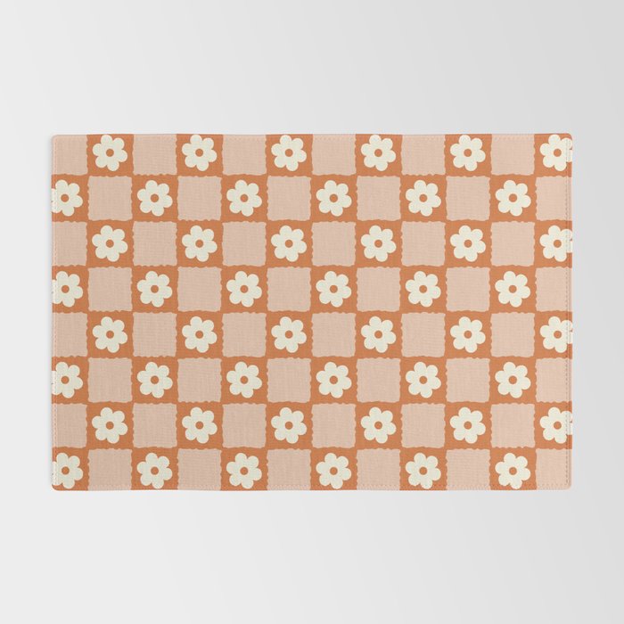 Flower Checker in Burnt Orange  Rug Gallery Image 2