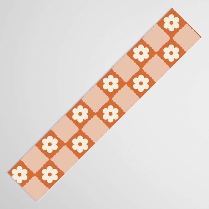 Flower Checker in Burnt Orange  Table Runner Gallery Image 3