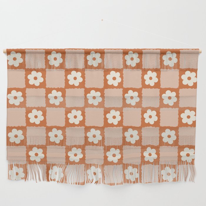Flower Checker in Burnt Orange  Wall Hanging Gallery Image 1