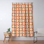 Flower Checker in Burnt Orange  Window Curtain Gallery Image 5