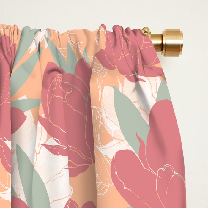 Big floral blossoms PF3 Window Curtain Gallery Image 2