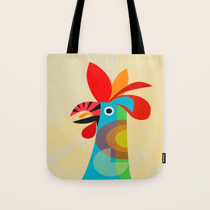 Rooster in bold colors Tote Bag Gallery Image 1