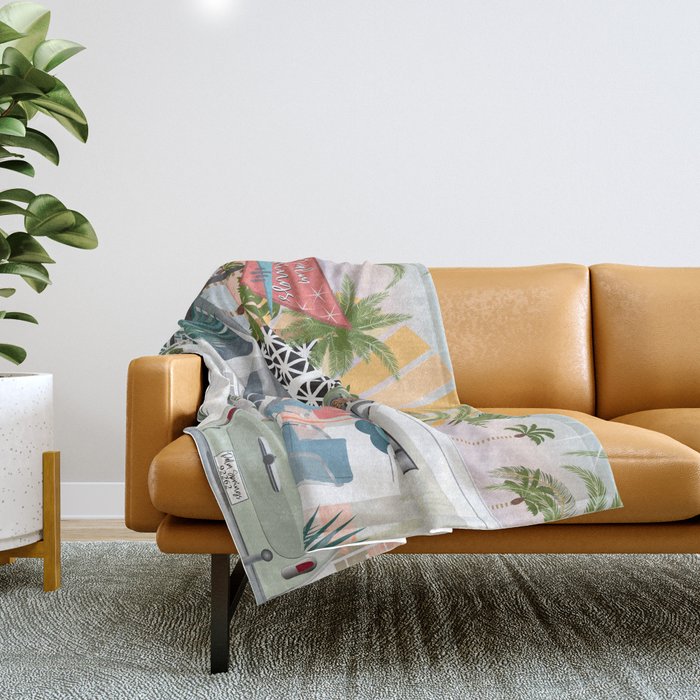 Retro Palm Springs II Throw Blanket Gallery Image 1