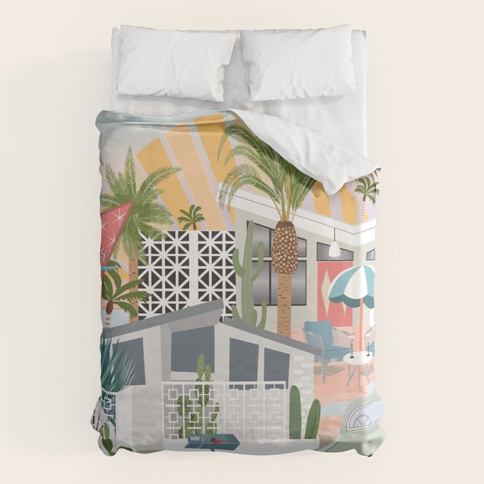 Retro Palm Springs II Duvet Cover Gallery Image 1