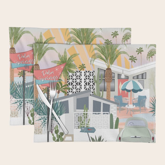 Retro Palm Springs II Placemat Gallery Image 1