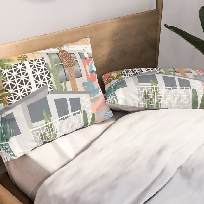 Retro Palm Springs II Pillow Sham Gallery Image 2