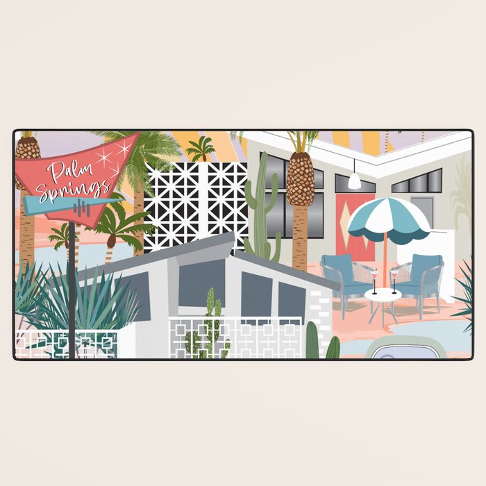 Retro Palm Springs II Desk Mat Gallery Image 3