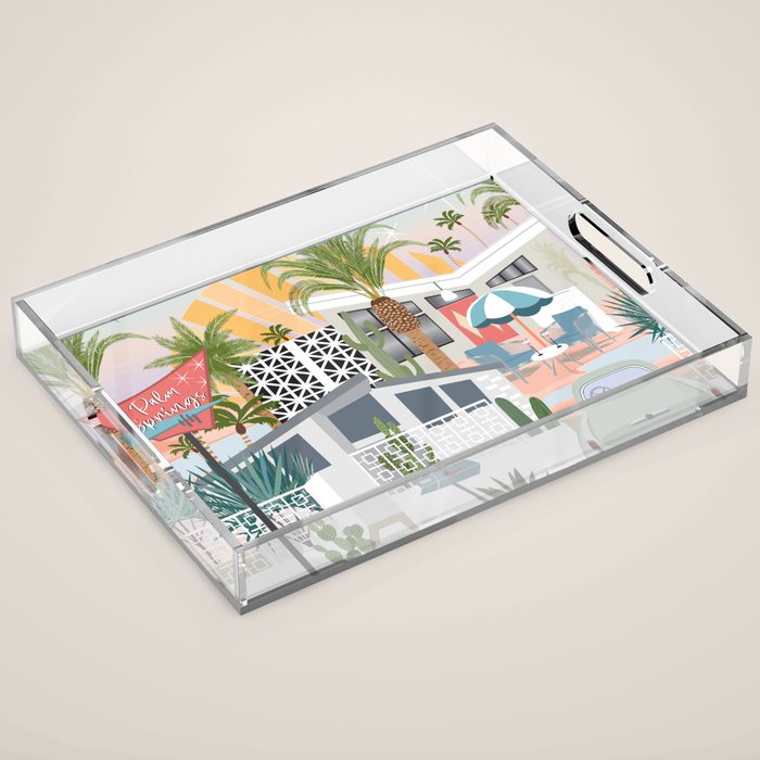 Retro Palm Springs II Acrylic Tray Gallery Image 1