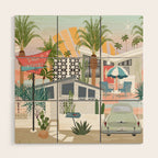 Retro Palm Springs II Wood Wall Art Gallery Image 1