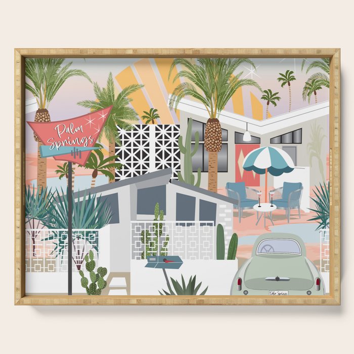 Retro Palm Springs II Serving Tray Gallery Image 1
