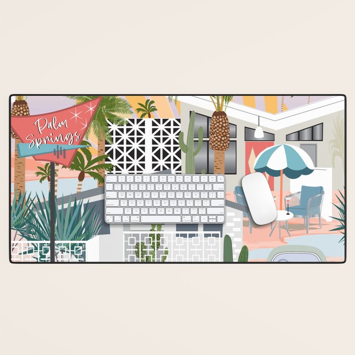 Retro Palm Springs II Desk Mat Gallery Image 1