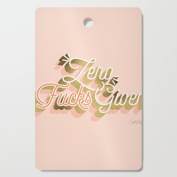 Zero F*cks Given - Blush & Gold Palette Cutting Board Gallery Image 1