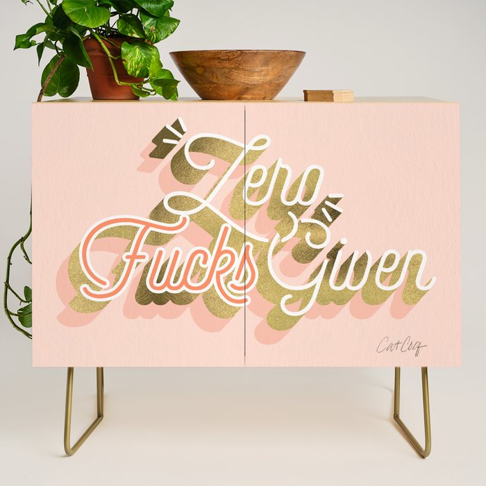 Zero F*cks Given - Blush & Gold Palette Credenza Gallery Image 1