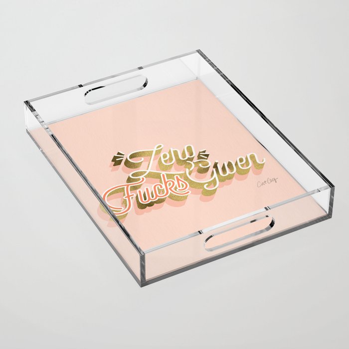 Zero F*cks Given - Blush & Gold Palette Acrylic Tray Gallery Image 1