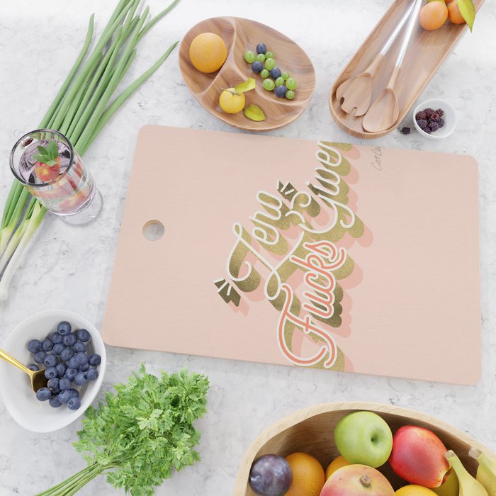 Zero F*cks Given - Blush & Gold Palette Cutting Board Gallery Image 2