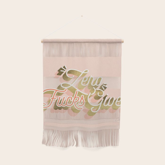 Zero F*cks Given - Blush & Gold Palette Wall Hanging Gallery Image 1
