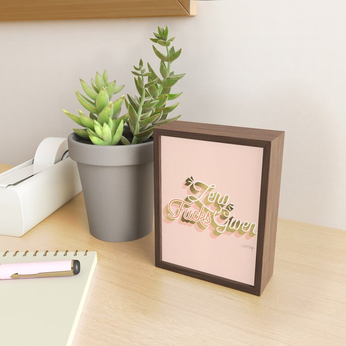 Zero F*cks Given - Blush & Gold Palette Mini Art Print Gallery Image 2