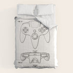 Video Game Controller Patent - Retro Gaming Game Room Art - White Comforter Gallery Image 6