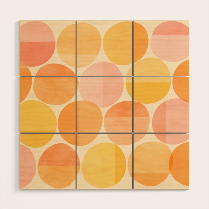 Mid Century Dots Wood Wall Art Gallery Image 1