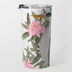 Gray heron and oleander plant - Travel Mug Gallery Image 3