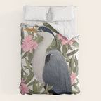 Gray heron and oleander plant - Duvet Cover Gallery Image 6