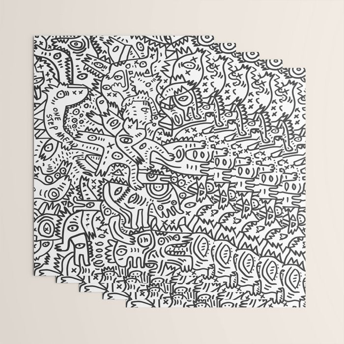 One Step Ahead Black and White Graffiti Street Art Wrapping Paper Gallery Image 3