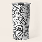 One Step Ahead Black and White Graffiti Street Art Travel Mug Gallery Image 1