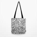 One Step Ahead Black and White Graffiti Street Art Tote Bag Gallery Image 2
