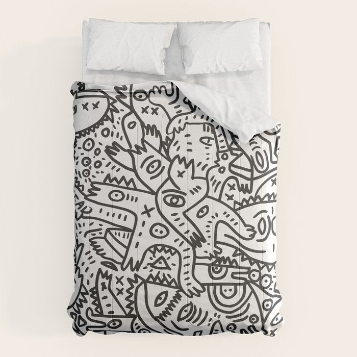 One Step Ahead Black and White Graffiti Street Art Comforter Gallery Image 6