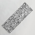 One Step Ahead Black and White Graffiti Street Art Yoga Mat Gallery Image 1