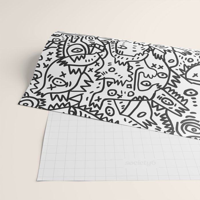 One Step Ahead Black and White Graffiti Street Art Wrapping Paper Gallery Image 2