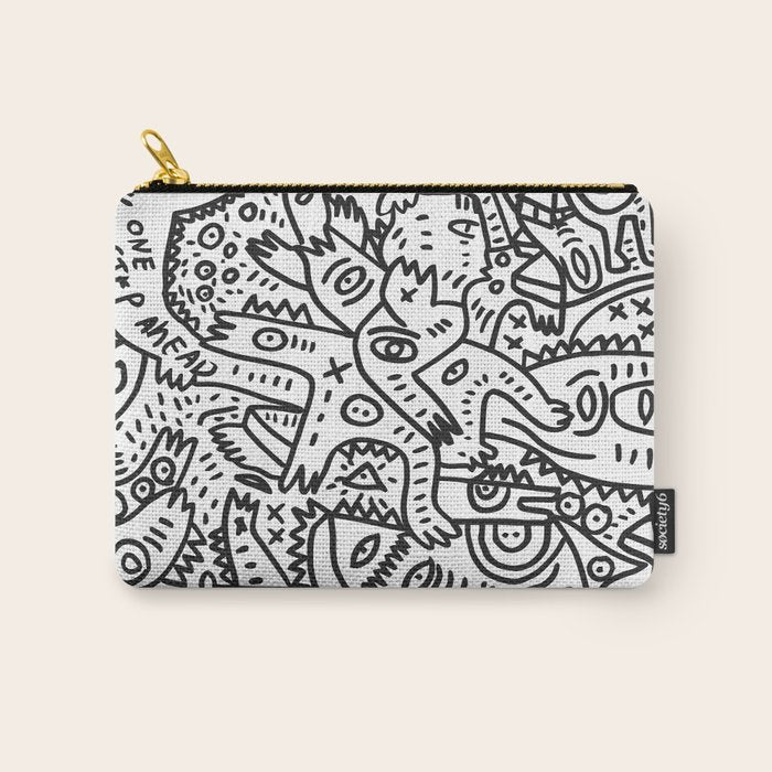One Step Ahead Black and White Graffiti Street Art Carry All Pouch Gallery Image 1