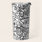 One Step Ahead Black and White Graffiti Street Art Travel Mug Gallery Image 2