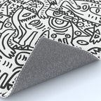 One Step Ahead Black and White Graffiti Street Art Rug Gallery Image 4