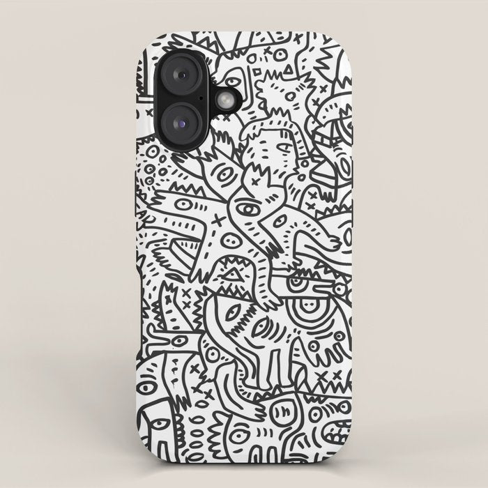 One Step Ahead Black and White Graffiti Street Art iPhone Case Gallery Image 1