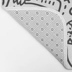 One Step Ahead Black and White Graffiti Street Art Bath Mat Gallery Image 2