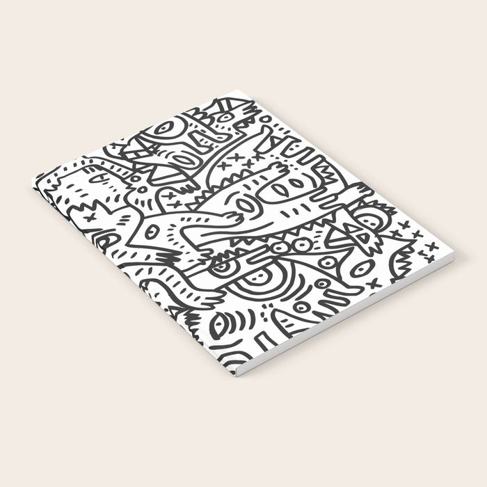 One Step Ahead Black and White Graffiti Street Art Notebook Gallery Image 1
