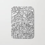 One Step Ahead Black and White Graffiti Street Art Bath Mat Gallery Image 1