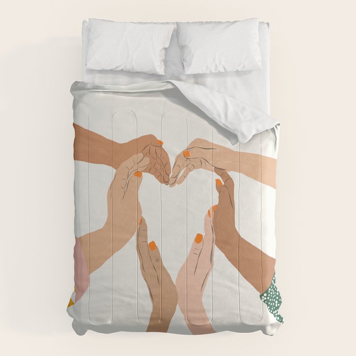 Indiscrimination | Anti-Racism Painting | Unity Illustration | Women Empowerment Growth Mindset Comforter Gallery Image 1