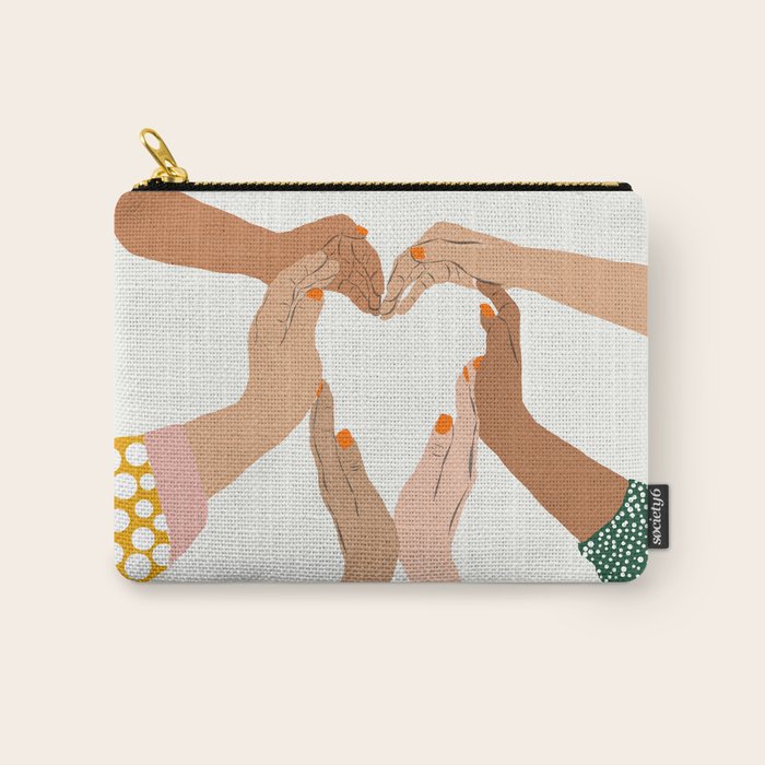 Indiscrimination | Anti-Racism Painting | Unity Illustration | Women Empowerment Growth Mindset Carry All Pouch Gallery Image 1