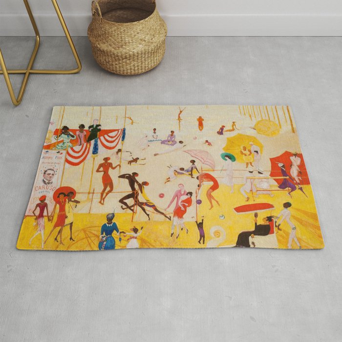 African American Masterpiece 'Summertime, Asbury Park, South' by Florine Stettheimer Rug Gallery Image 1