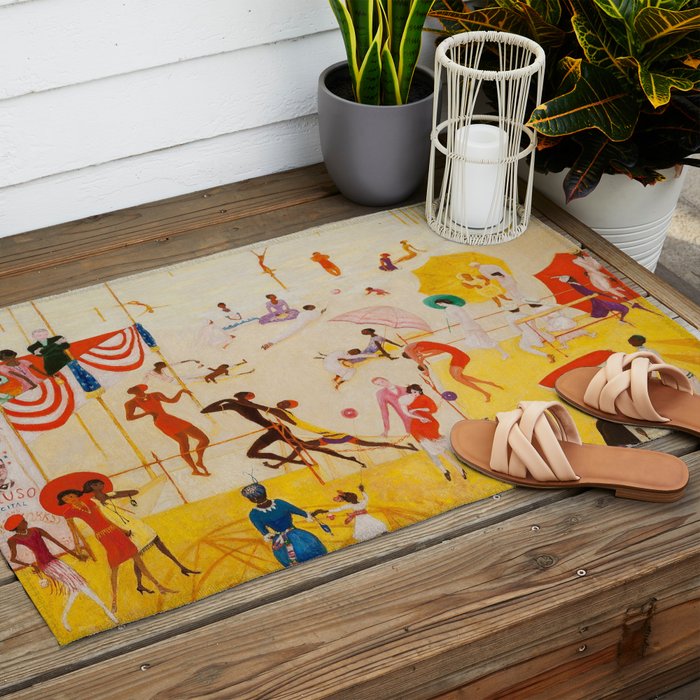 African American Masterpiece 'Summertime, Asbury Park, South' by Florine Stettheimer Outdoor Rug Gallery Image 2