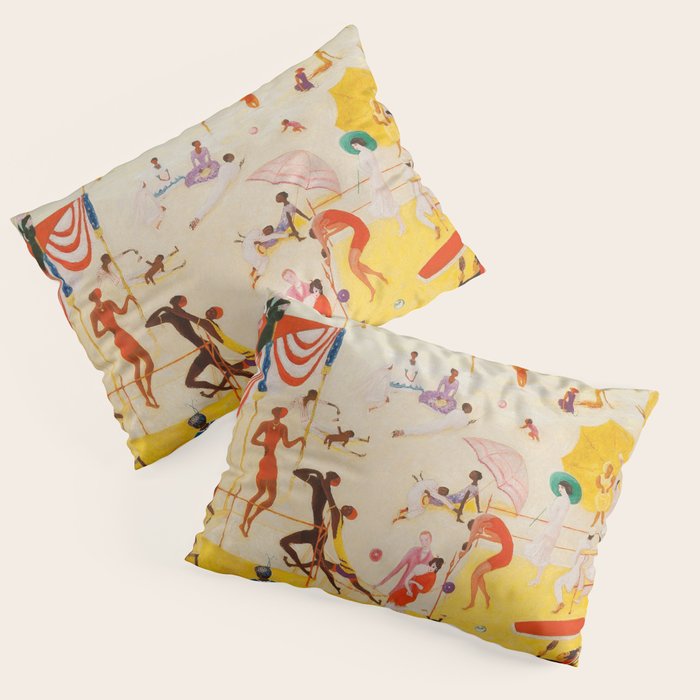 African American Masterpiece 'Summertime, Asbury Park, South' by Florine Stettheimer Pillow Sham Gallery Image 1