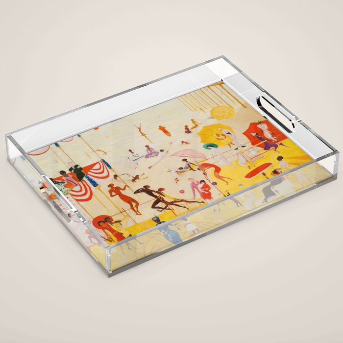 African American Masterpiece 'Summertime, Asbury Park, South' by Florine Stettheimer Acrylic Tray Gallery Image 1